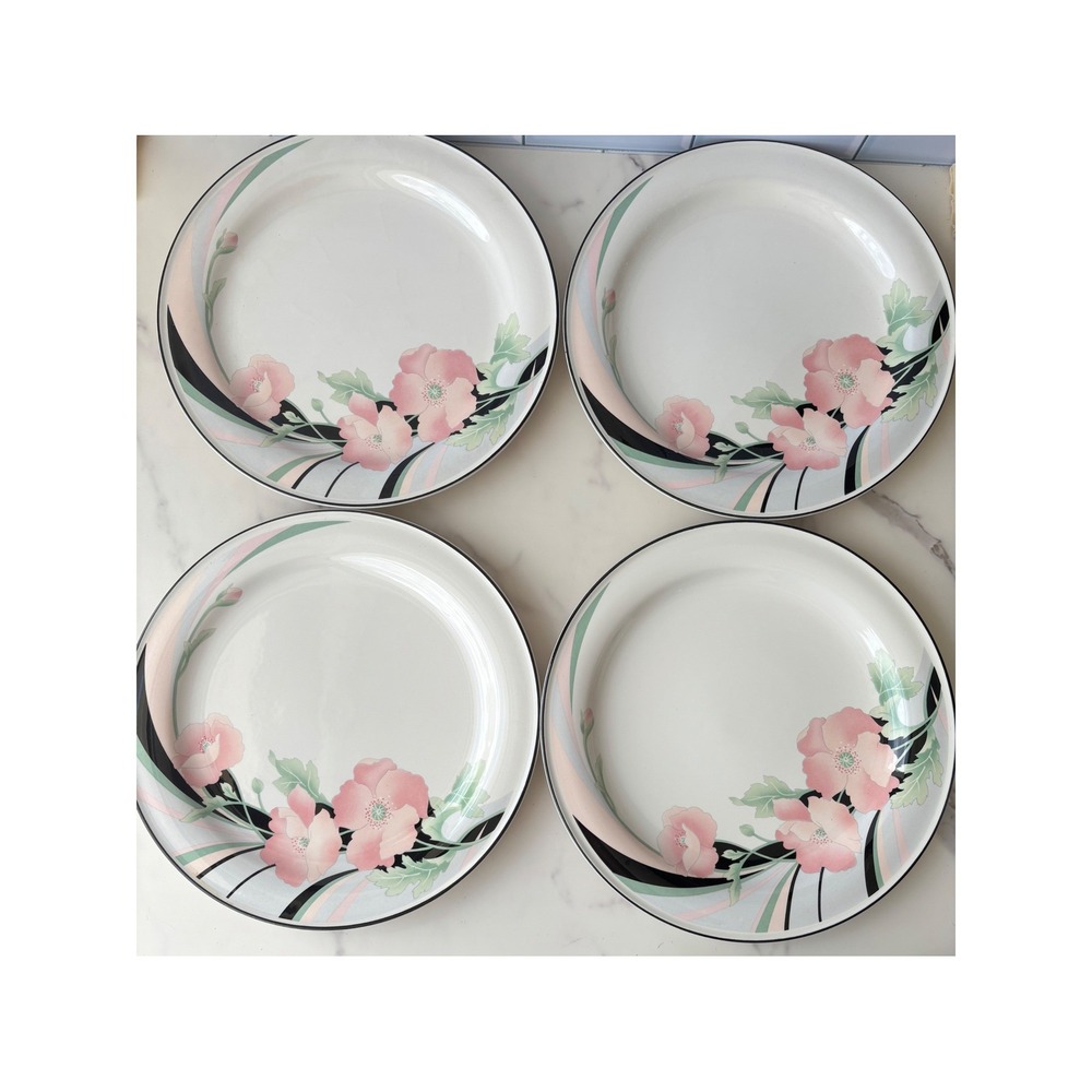 Sango Jolie 253319‎ Dinner Plate Set of 4 Pink Floral Hyon Yi Korea